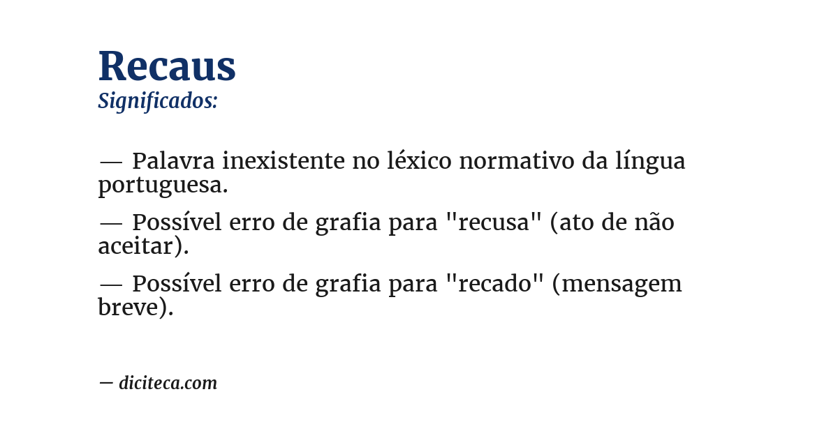 Significado de recaus