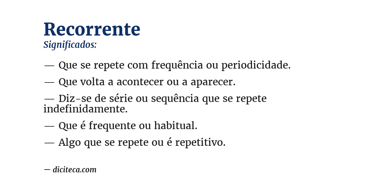 Significado de recorrente