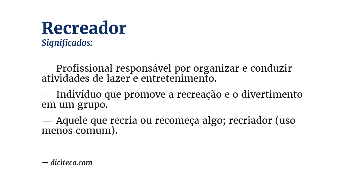 Significado de recreador