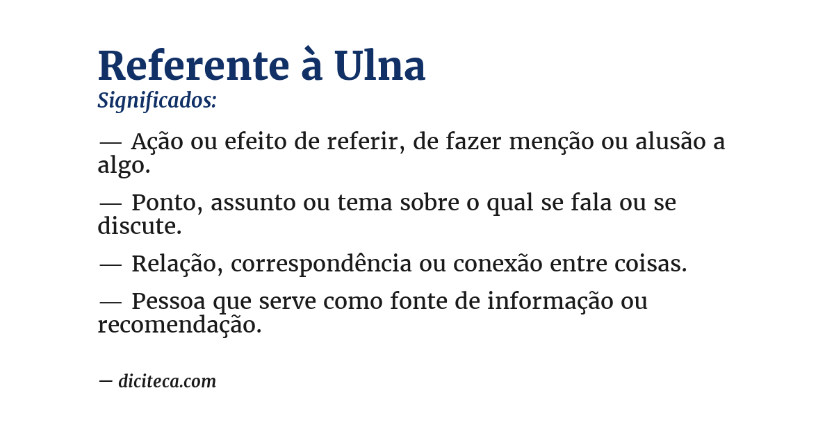 Significado de referente à ulna