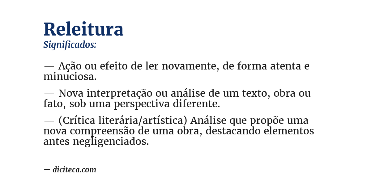 Significado de releitura
