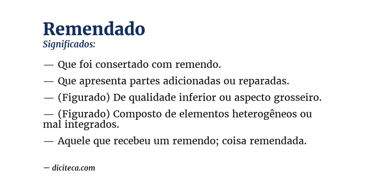 Significado de remendado