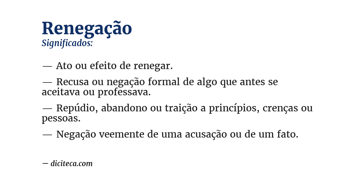 Significado de renegação