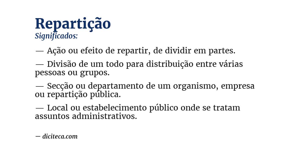 Significado de repartição