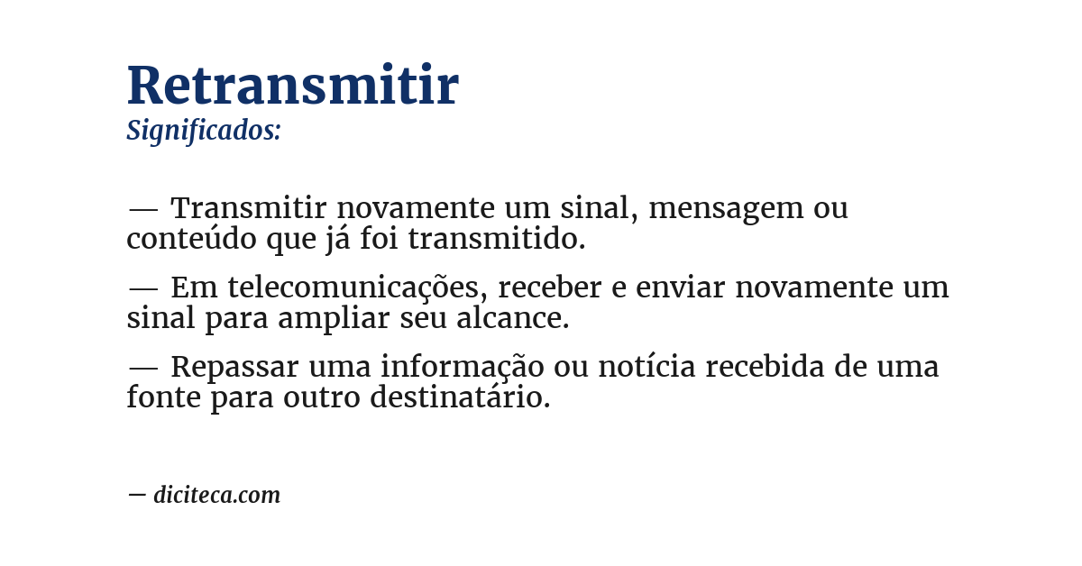 Significado de retransmitir