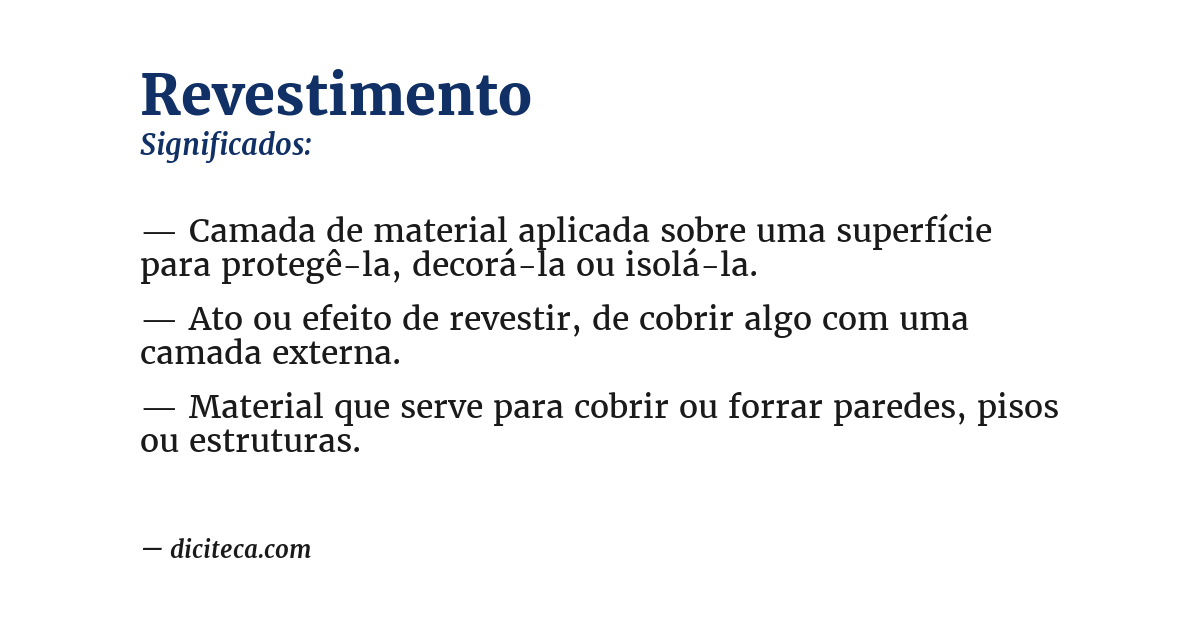Significado de revestimento