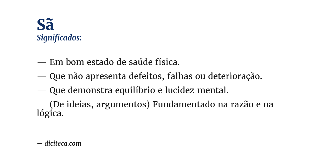 Significado de sã