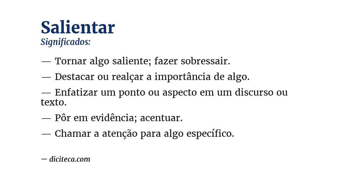 Significado de salientar