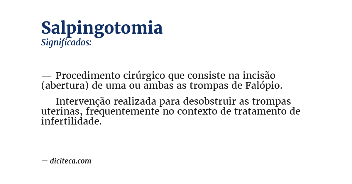 Significado de salpingotomia