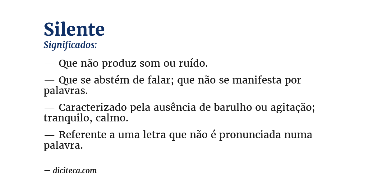 Significado de silente