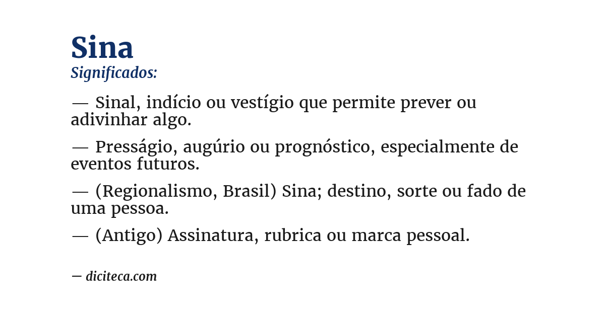 Significado de sina