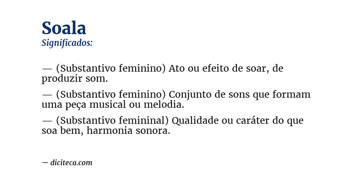 Significado de soala