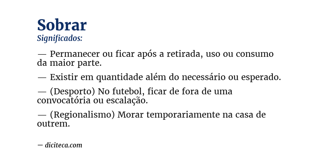 Significado de sobrar