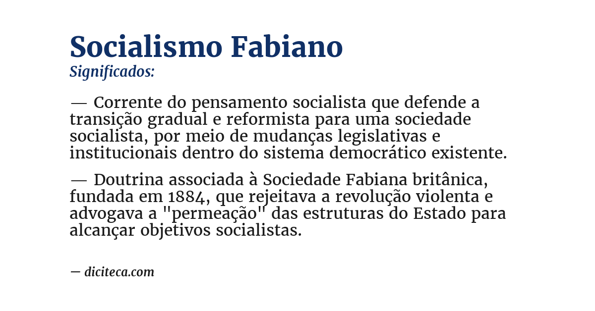 Significado de socialismo fabiano