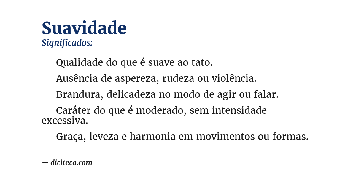 Significado de suavidade