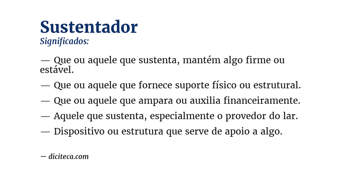 Significado de sustentador