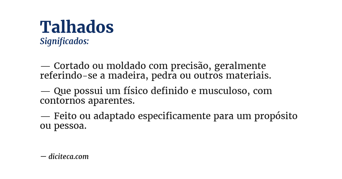 Significado de talhados