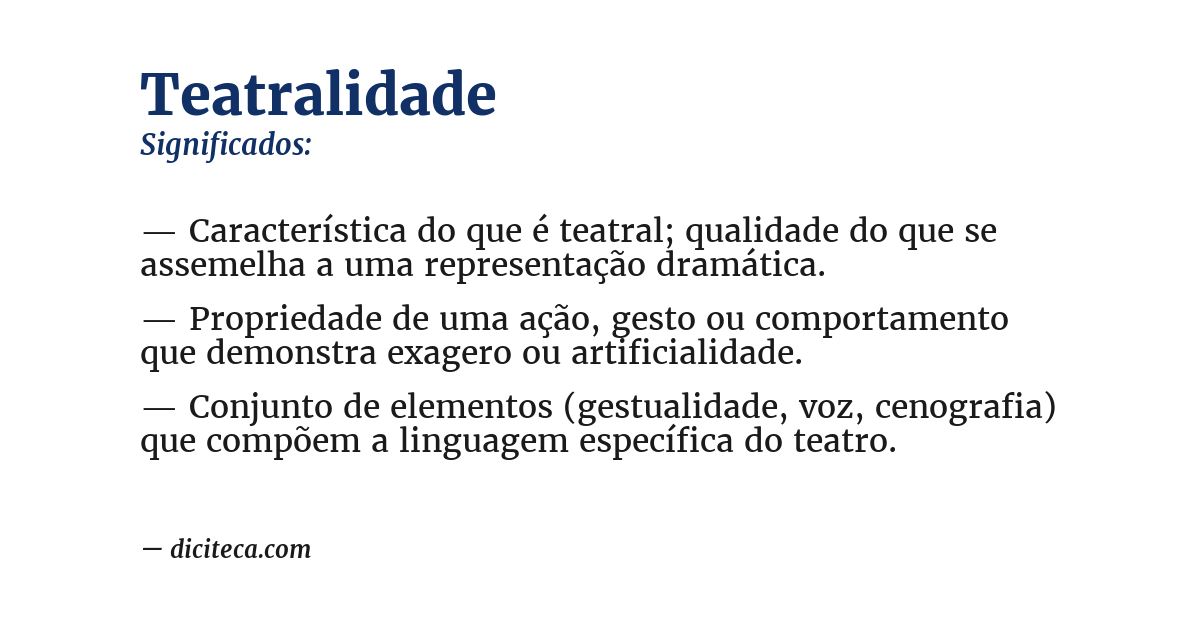 Significado de teatralidade