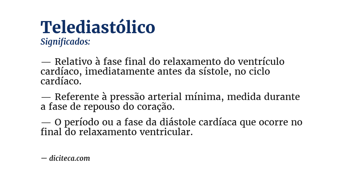 Significado de telediastólico