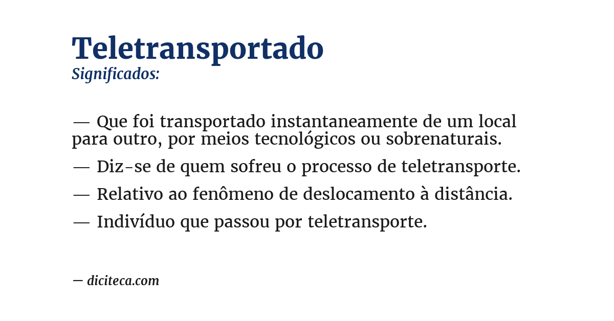 Significado de teletransportado