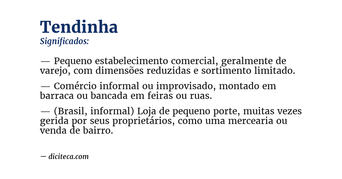 Significado de tendinha