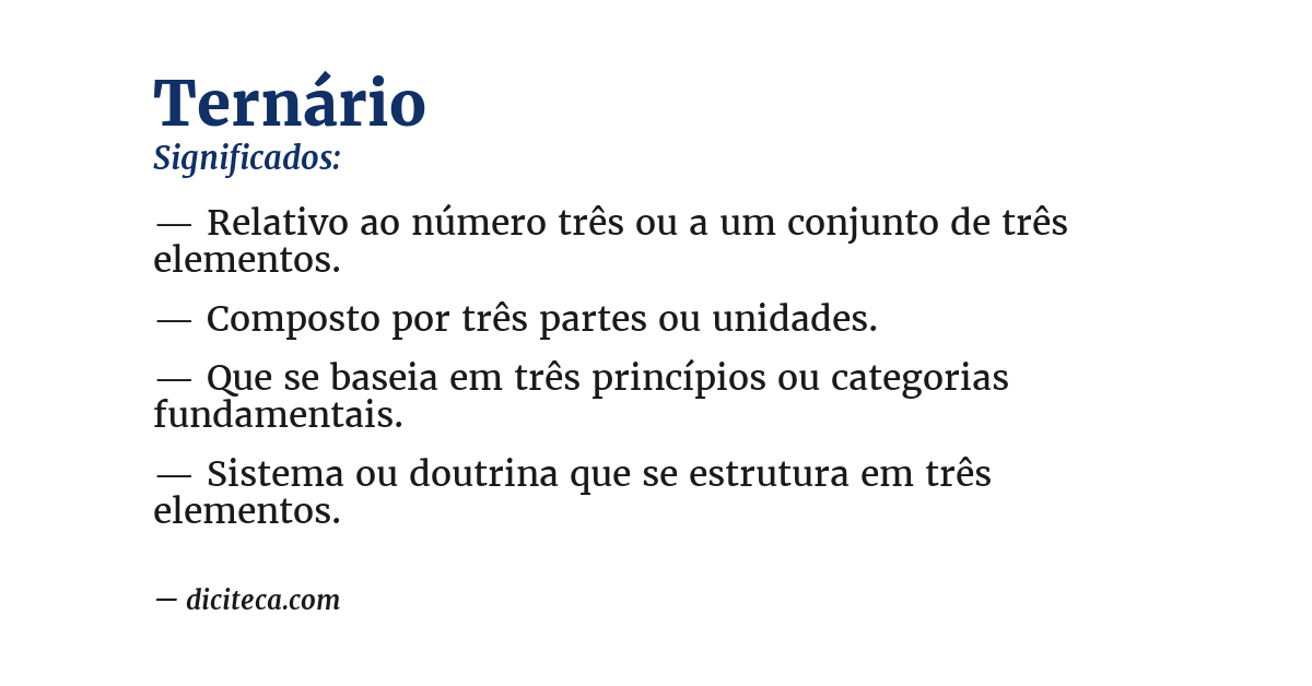 Significado de ternário