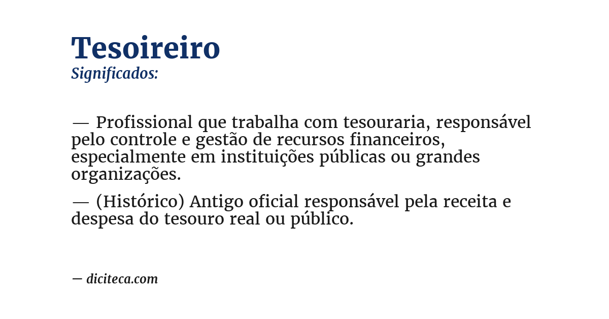 Significado de tesoireiro