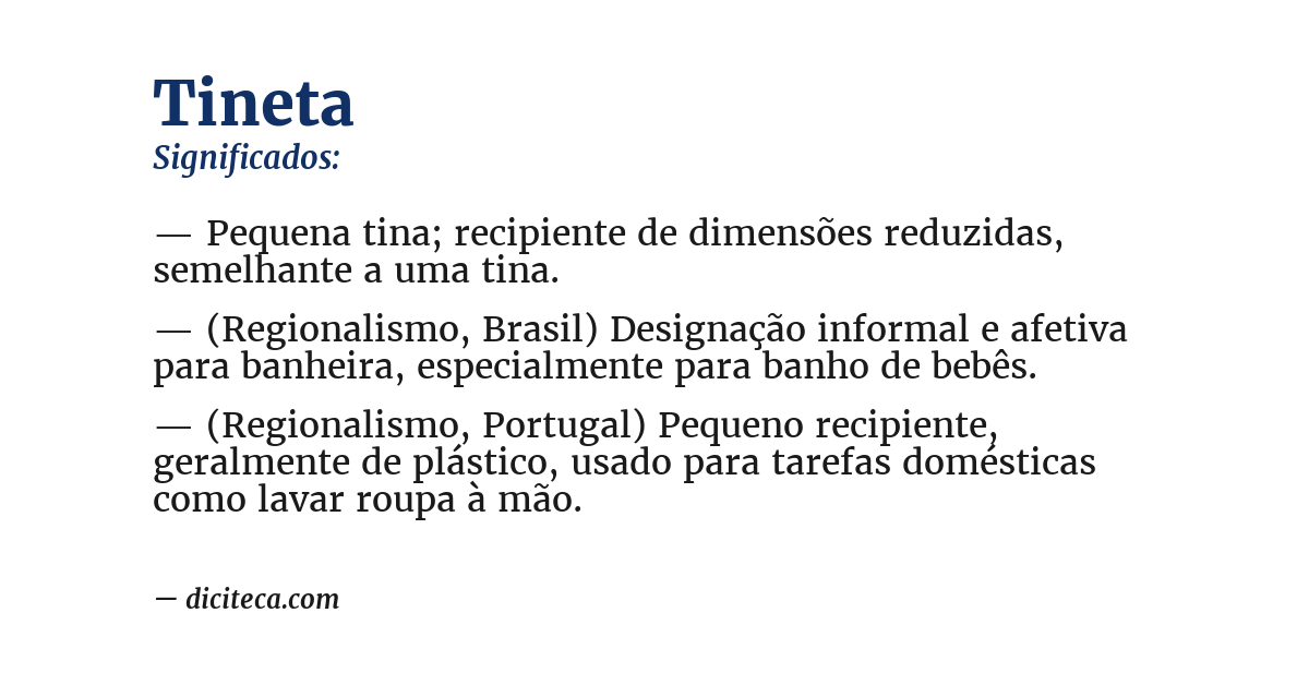 Significado de tineta
