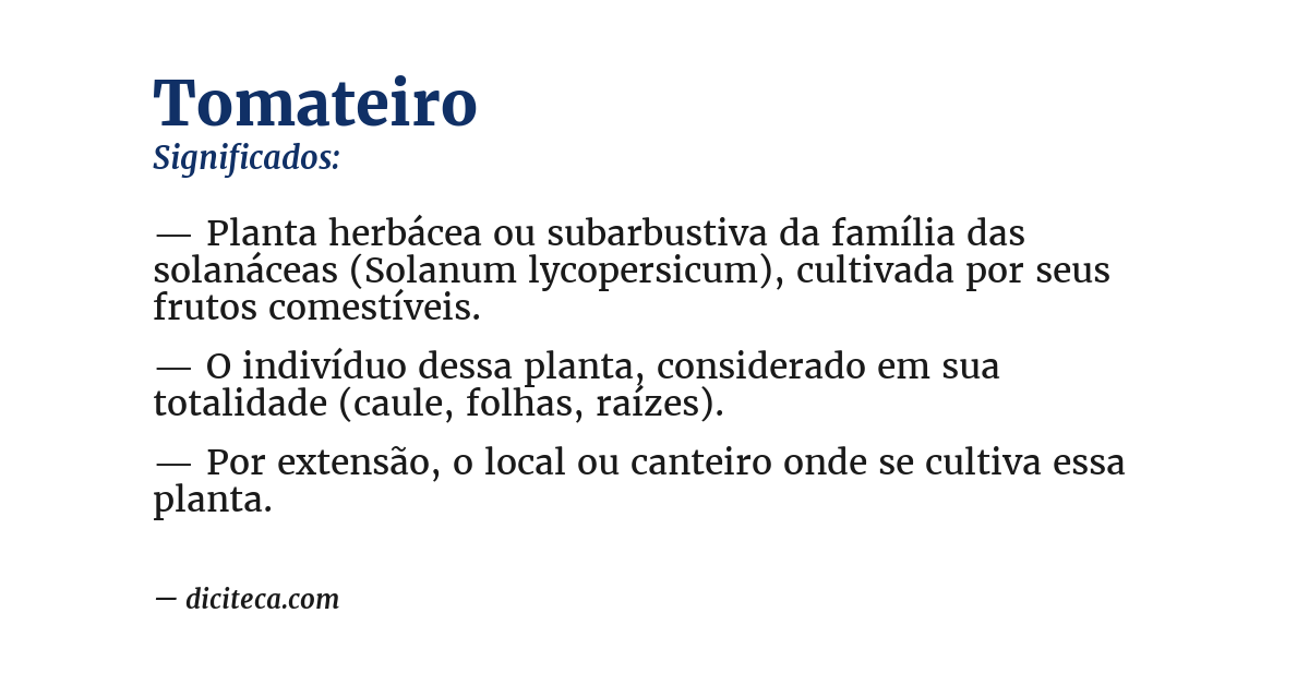Significado de tomateiro
