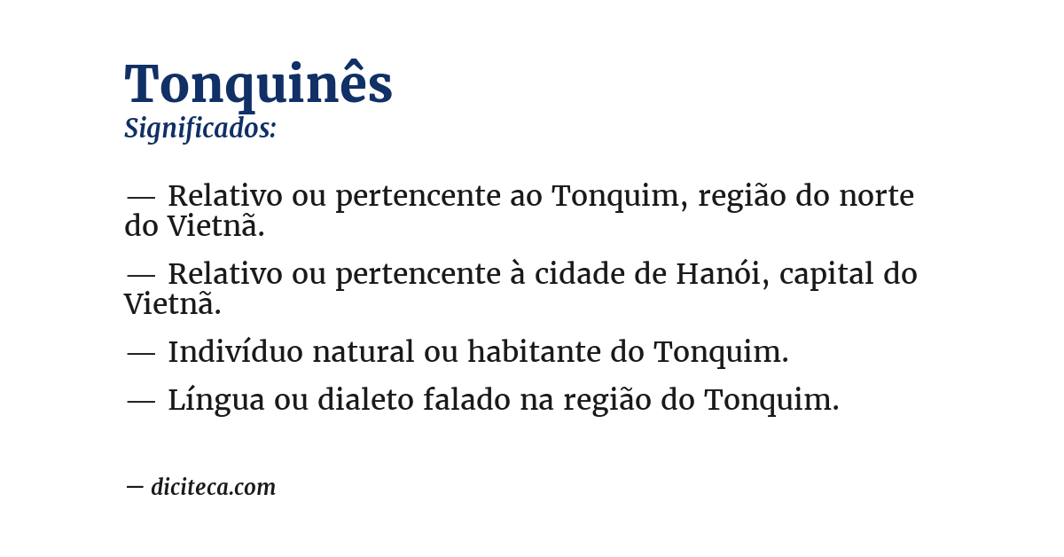 Significado de tonquinês