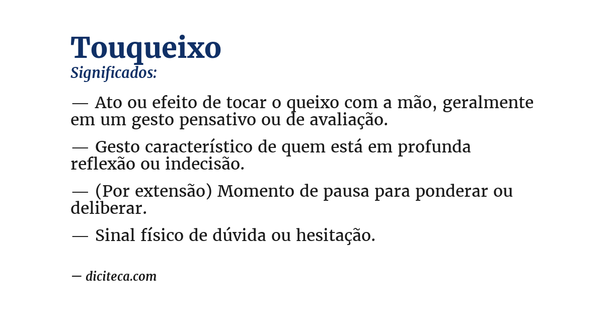 Significado de touqueixo