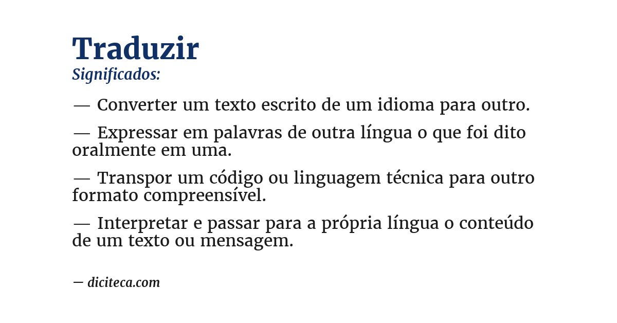 Significado de traduzir
