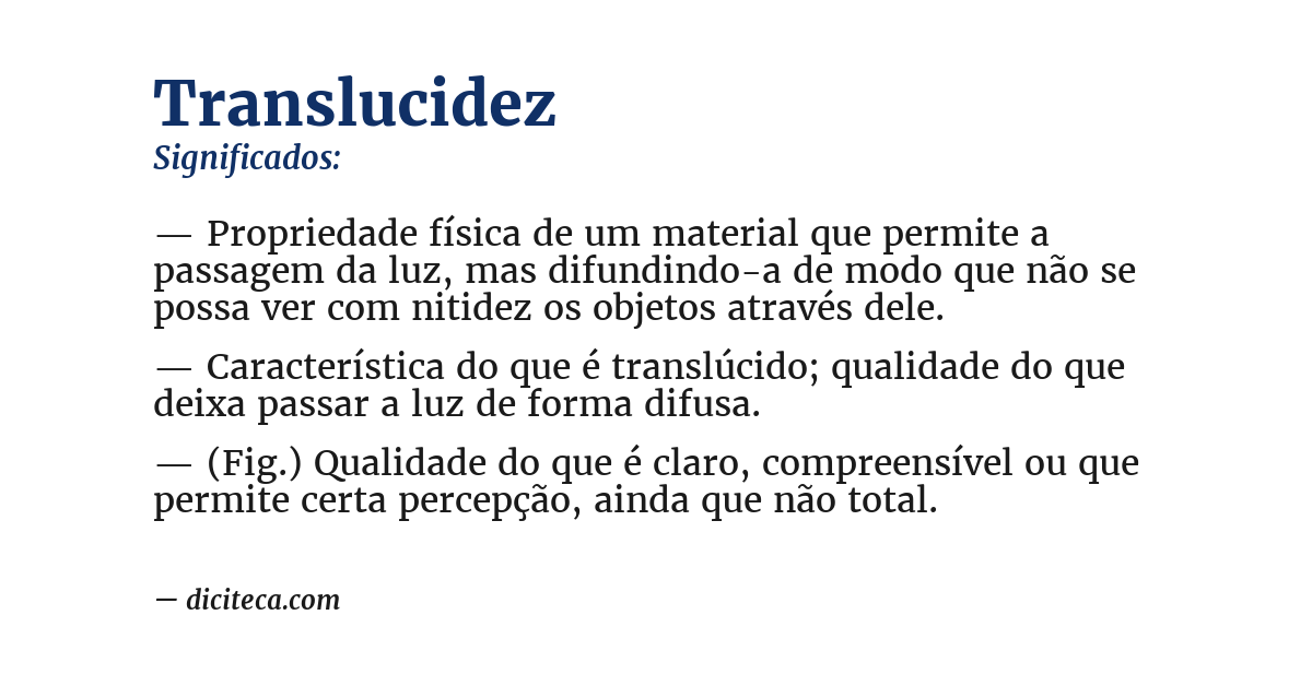 Significado de translucidez
