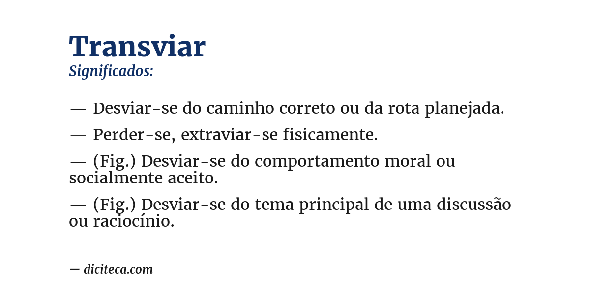 Significado de transviar