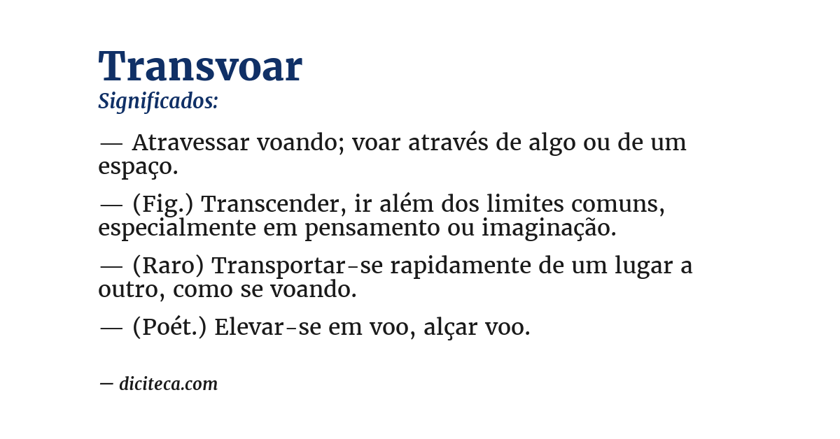 Significado de transvoar
