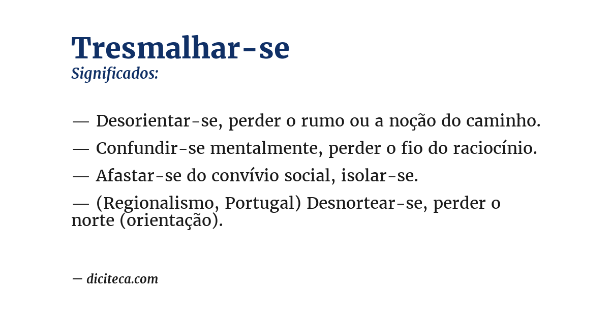 Significado de tresmalhar-se