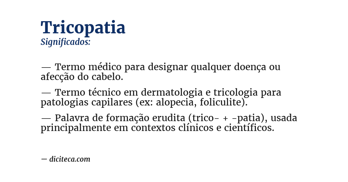 Significado de tricopatia