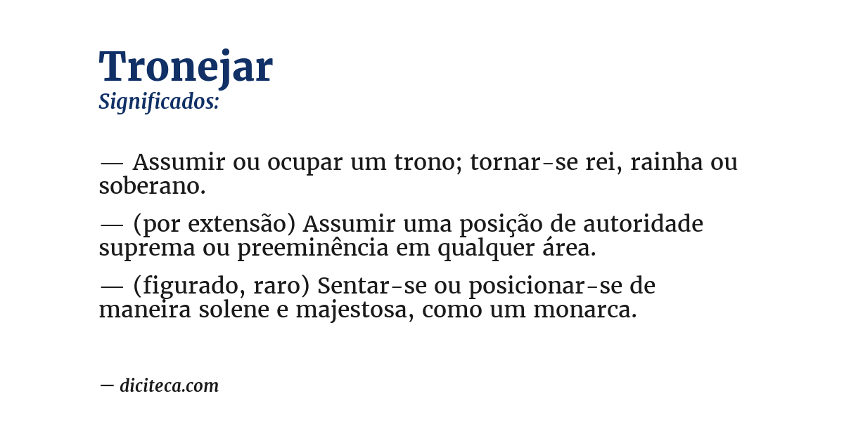 Significado de tronejar