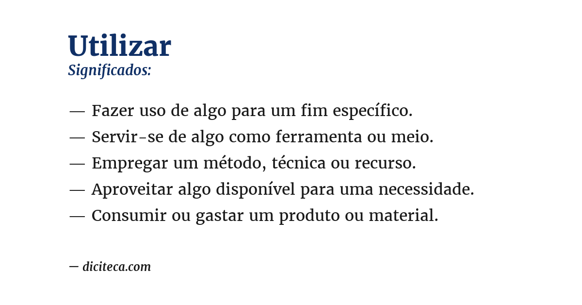 Significado de utilizar