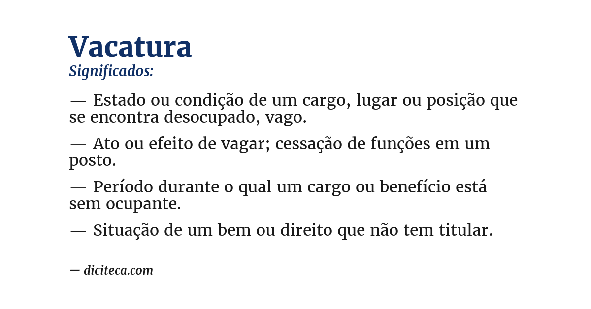 Significado de vacatura