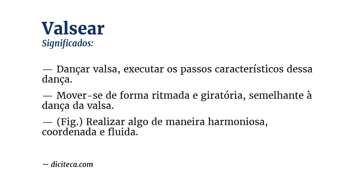 Significado de valsear