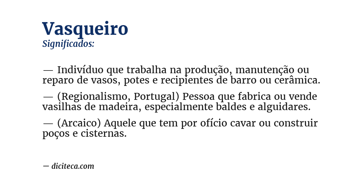Significado de vasqueiro