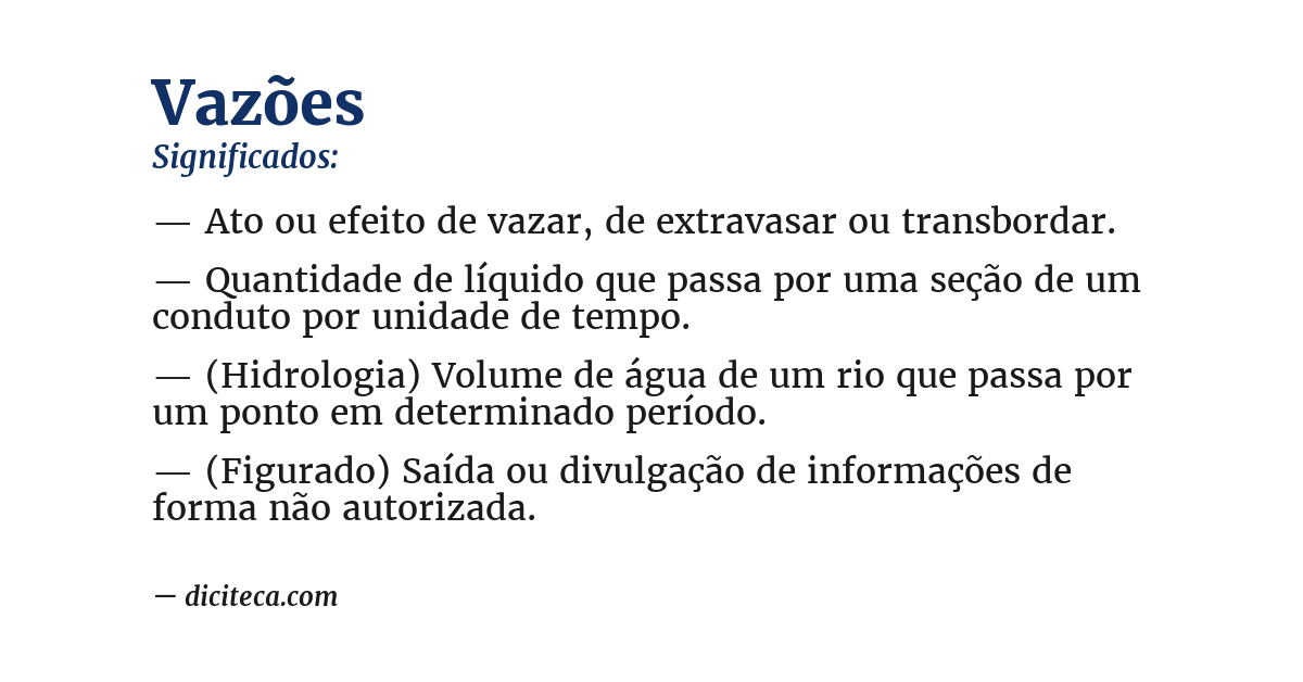 Significado de vazões
