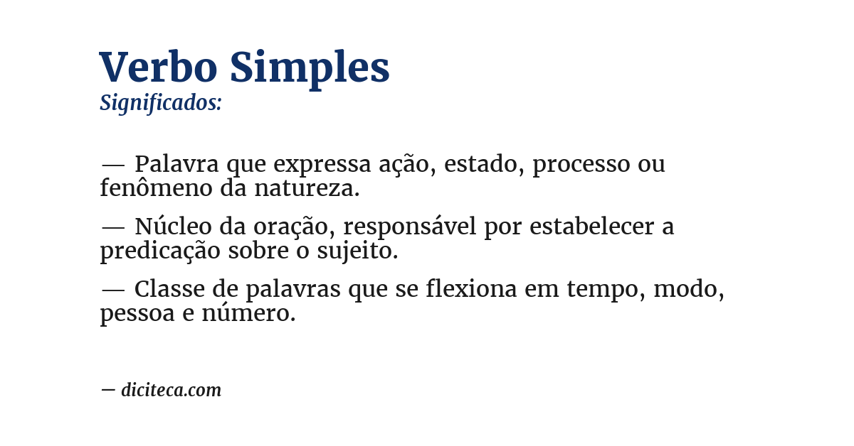 Significado de verbo simples