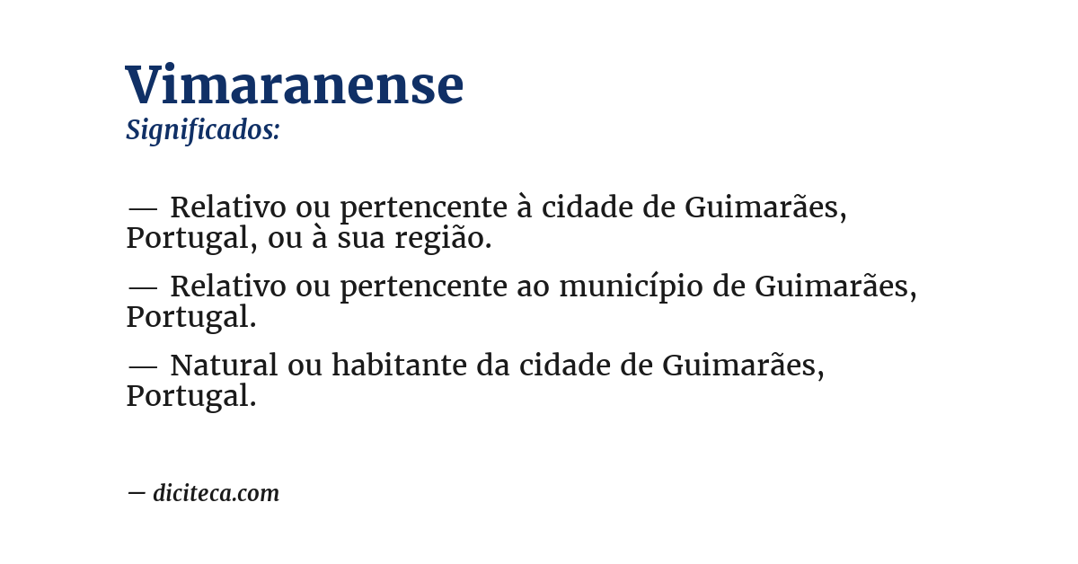 Significado de vimaranense