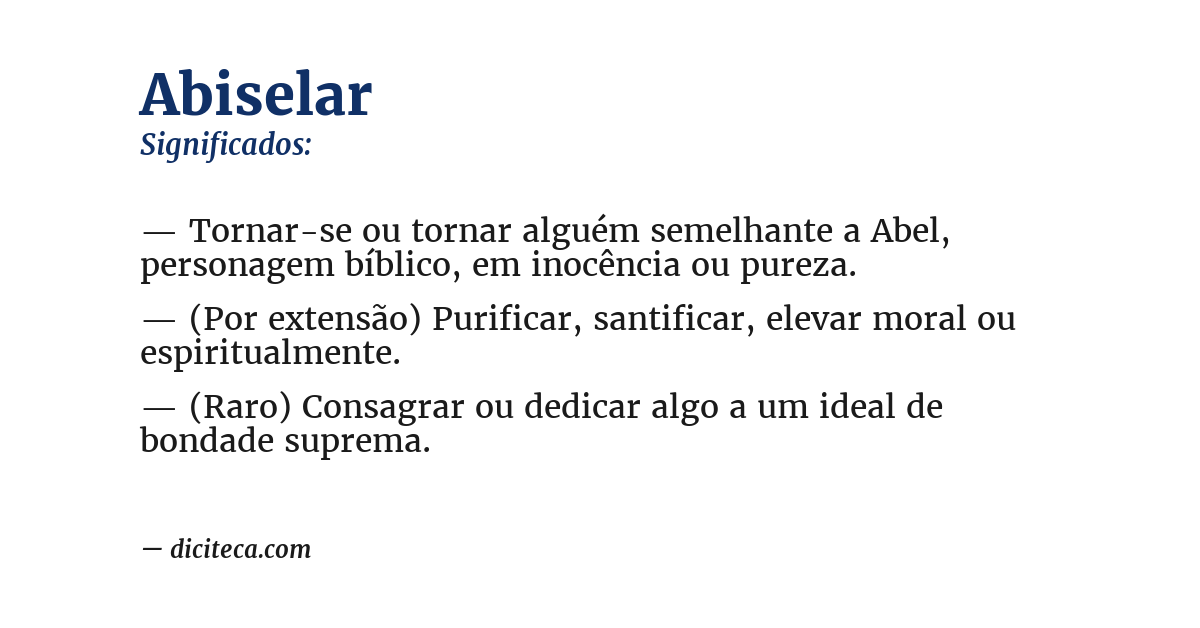 Significado de abiselar