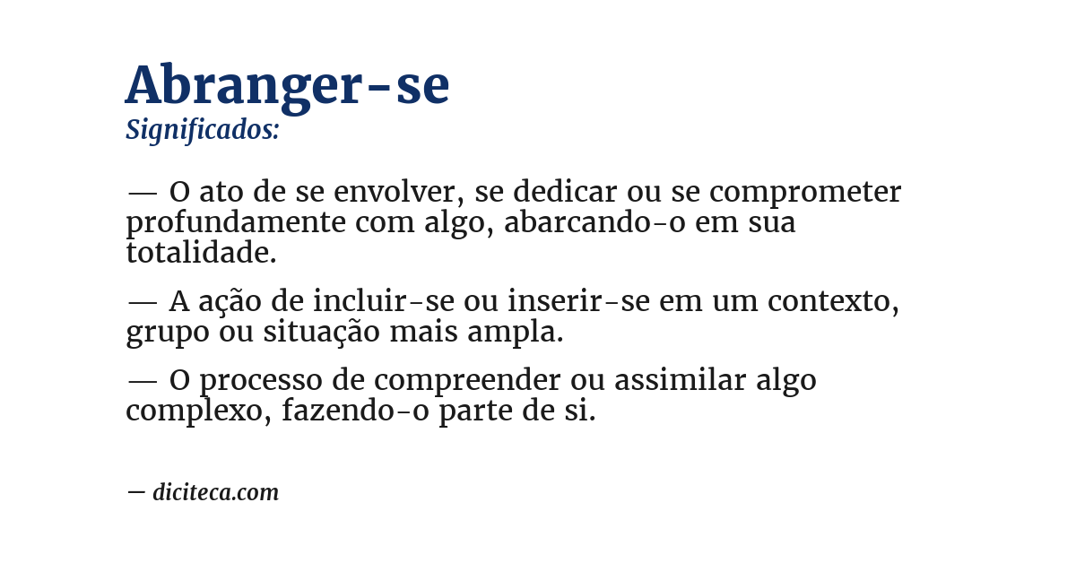 Significado de abranger-se