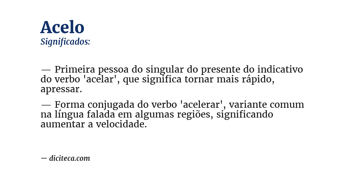 Significado de acelo