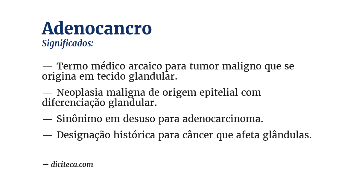 Significado de adenocancro