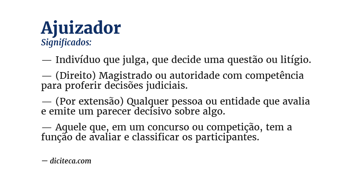 Significado de ajuizador